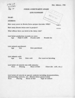 Junior achievement award questionnaire