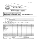 Washington state 4-H club record: Entomology record