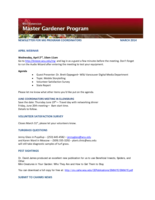 Master Gardener Program Newsletter, March 2014