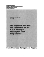 The impact of row size and destination on the F.O.B. pricing of Washington fresh Bing cherries
