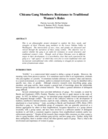 Chicana Gang Members: Resistance to Traditional Women's Roles