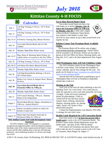 WSU Kittitas County Extension 4-H Focus, July 2018
