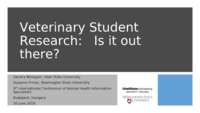Veterinary Student Research: Is it out there?