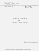 Suggested worksheets for planning family spending