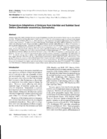 Temperature adaptations of embryos from intertidal and subtidal sand dollars (Dendraster excentricus, Eschscholtz)