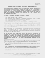 Interpretation of chemical analysis of irrigation water