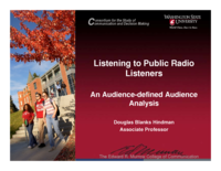 Listening to public radio listeners: an audience-defined audience analysis