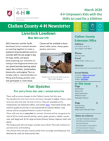 Clallam County 4-H Newsletter, March 2020