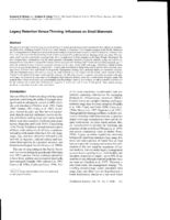 Legacy retention versus thinning: Influences on small mammals