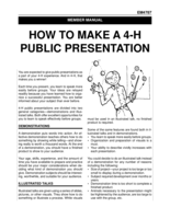 How to Make a 4-H Public Presentation (Member Manual)