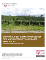 Drip or solid-set chemigation injection rate worksheet for volume-based applications