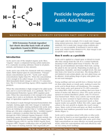 Pesticide ingredient: Acetic acid/vinegar