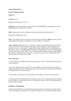 General Education 111 Section 25 Syllabus