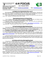 WSU Klickitat County Extension 4-H Focus, July-August 2016