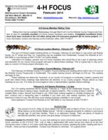 WSU Klickitat County Extension 4-H Focus, February 2014