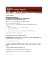 Master Gardener Program Newsletter, October 2016