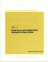 Break-even and culling point analysis for dairy herds