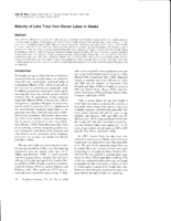 Maturity of Lake Trout from Eleven Lakes in Alaska