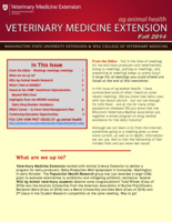 Veterinary Medicine Extension Newsletter, Fall 2014
