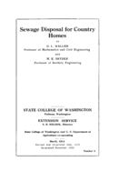 Sewage disposal for country homes (reprinted November 1920)