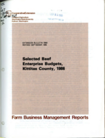 Farm business management reports: Selected beef enterprise budgets, Kittitas County, 1986