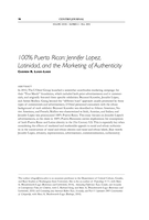 100% Puerto Rican: Jennifer lopez, latinidad, and the marketing of authenticity