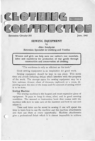 Clothing construction: Sewing equipment
