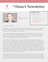 Dean's Newsletter, October 2015