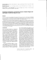 Threatened, endangered, and sensitive insects in Eastern Oregon and Washington forests and adjacent lands