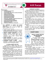 WSU Yakima County Extension 4-H Focus, November 2013