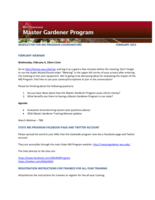 Master Gardener Program Newsletter, February 2015