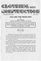 Clothing construction: Collars and necklines