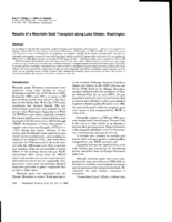 Results of a Mountain Goat Transplant along Lake Chelan, Washington