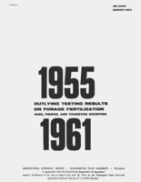 King, Pierce, and Thurston county outlying testing results on forage fertilization, 1955-1961