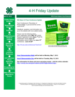 4-H Friday Update, April 27, 2012