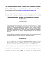 Finding a Socratic Method for Information Literacy Instruction