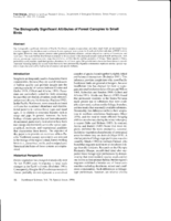 The biologically significant attributes of forest canopies to small birds