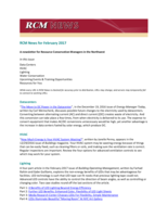 RCM News, February 2017