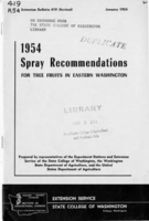 1954 Spray recommendations for tree fruits in eastern Washington
