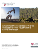 Integrated tax-subsudy policy and the cellulosic biofuel industry in the Pacific Northwest
