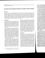 Ecosystem use by indigenous people in an Oregon coastal landscape