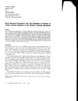 Small Mammal Populations and Food Selection in Relation to Timber Harvest Practices in the Western Cascade Mountains