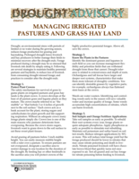 Drought Advisory: Managing Irrigated Pastures and Grass Hay Land