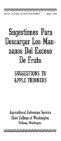 Sugestiones para descargar los manzanos del exceso de fruta (suggestions to apple thinners)