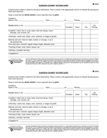 Garden Exhibit Score Card