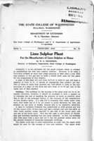 Lime sulphur plant for the manufacture of lime sulphur at home