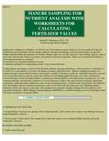 Manure Sampling for Nutrient Analysis with Worksheets for Calculating Fertilizer Values