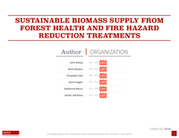 Sustainable Biomass Supply from Forest Health and Fire Hazard Reduction Treatments