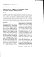 Engelmann Spruce, Lodgepole Pine and Subalpine Fir Seed Germination Success on Ashbed Conditions