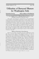 Utilization of barnyard manure for Washington soils